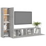 Set muebles de salón TV 4 pzas madera ingeniería gris hormigón de vidaXL, Muebles TV - Ref: Foro24-3079094, Precio: 153,26 €,...