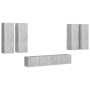 Set muebles de salón TV 6 pzas madera ingeniería gris hormigón de vidaXL, Muebles TV - Ref: Foro24-3079100, Precio: 287,99 €,...