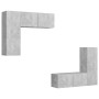 Set muebles salón TV 4 pzas madera ingeniería gris hormigón de vidaXL, Muebles TV - Ref: Foro24-3079109, Precio: 193,76 €, De...