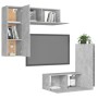 Set mit 4 Stück Holzwerkstoff TV-Möbel Beton grau von vidaXL, TV-Möbel - Ref: Foro24-3079109, Preis: 193,76 €, Rabatt: %