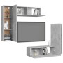 Set muebles de salón TV 4 pzas madera ingeniería gris hormigón de vidaXL, Muebles TV - Ref: Foro24-3079110, Precio: 164,22 €,...