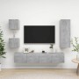 Living room TV set, 5-piece engineered wood furniture in gray concrete. by vidaXL, TV Furniture - Ref: Foro24-3079116, Price:...