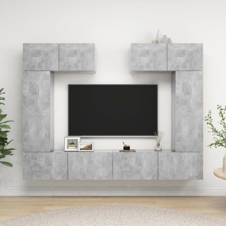 Set muebles de salón TV 6 pzas madera ingeniería gris hormigón de vidaXL, Muebles TV - Ref: Foro24-3079119, Precio: 255,99 €,...