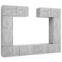 Set muebles de salón TV 6 pzas madera ingeniería gris hormigón de vidaXL, Muebles TV - Ref: Foro24-3079119, Precio: 255,99 €,...