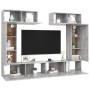 Set muebles de salón TV 6 pzas madera ingeniería gris hormigón de vidaXL, Muebles TV - Ref: Foro24-3079119, Precio: 255,99 €,...