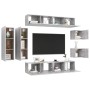 Set muebles de salón TV 8 pzas madera ingeniería gris hormigón de vidaXL, Muebles TV - Ref: Foro24-3079125, Precio: 330,29 €,...