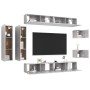 Set muebles de salón TV 8 pzas madera ingeniería gris hormigón de vidaXL, Muebles TV - Ref: Foro24-3079126, Precio: 318,10 €,...