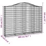 Gabion baskets 3 pcs arch shape iron 200x30x140/160 cm by vidaXL, Pots and planters - Ref: Foro24-3145473, Price: 283,26 €, D...