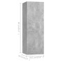 Wohnzimmermöbel 4 Stück Beton grau 30,5x30x90 cm von vidaXL, TV-Möbel - Ref: Foro24-3079161, Preis: 202,35 €, Rabatt: %