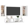 Set de muebles de salón 4 pzas madera ingeniería blanco brillo de vidaXL, Muebles TV - Ref: Foro24-3079274, Precio: 196,01 €,...