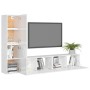 Set de muebles de salón 4 pzas madera ingeniería blanco brillo de vidaXL, Muebles TV - Ref: Foro24-3079304, Precio: 176,99 €,...