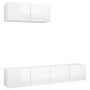 Set de muebles de salón 3 pzas madera ingeniería blanco brillo de vidaXL, Muebles TV - Ref: Foro24-3079331, Precio: 169,65 €,...