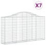 Gabion baskets 7 pcs arch shape iron 200x30x100/120 cm by vidaXL, Pots and planters - Ref: Foro24-3145435, Price: 549,00 €, D...