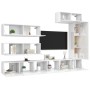 Set de muebles de salón 7 pzas madera ingeniería blanco brillo de vidaXL, Muebles TV - Ref: Foro24-3079347, Precio: 470,28 €,...