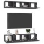 Muebles para TV 4 uds aglomerado gris brillante 100x30x30 cm de vidaXL, Muebles TV - Ref: Foro24-3079480, Precio: 216,72 €, D...