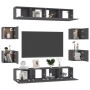 8-Piece TV Cabinet Set Glossy Gray Chipboard by vidaXL, TV Furniture - Ref: Foro24-3079488, Price: 310,99 €, Discount: %