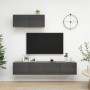 Mueble para TV de 3 piezas aglomerado gris brillante de vidaXL, Muebles TV - Ref: Foro24-3079541, Precio: 163,59 €, Descuento: %