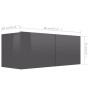 Mueble para TV de 3 piezas aglomerado gris brillante de vidaXL, Muebles TV - Ref: Foro24-3079541, Precio: 163,59 €, Descuento: %