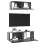 2-teiliges TV-Schrank-Set aus glänzend grauer Spanplatte von vidaXL, TV-Möbel - Ref: Foro24-3079542, Preis: 120,99 €, Rabatt: %