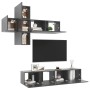 7-teiliges TV-Schrank-Set aus glänzend grauer Spanplatte von vidaXL, TV-Möbel - Ref: Foro24-3079548, Preis: 257,08 €, Rabatt: %