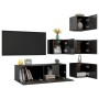 5-teiliges TV-Schrank-Set aus glänzend grauer Spanplatte von vidaXL, TV-Möbel - Ref: Foro24-3079562, Preis: 165,46 €, Rabatt: %