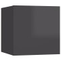 Muebles de pared para TV 8 uds gris con brillo 30,5x30x30 cm de vidaXL, Muebles TV - Ref: Foro24-3079579, Precio: 182,88 €, D...