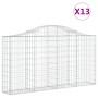 Gabion baskets 13 units, arched shape, iron, 200x30x100/120 cm. by vidaXL, Pots and planters - Ref: Foro24-3145441, Price: 98...