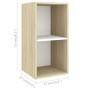 3-piece living room furniture set in white and Sonoma oak engineered wood by vidaXL, TV Furniture - Ref: Foro24-3079633, Pric...