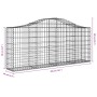 Gabion baskets 15 units, arched shape, iron, 200x30x80/100 cm by vidaXL, Pots and planters - Ref: Foro24-3145422, Price: 1,00...