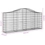 Gabion baskets 2 pcs arc shape iron 200x30x80/100 cm by vidaXL, Pots and planters - Ref: Foro24-3145409, Price: 136,23 €, Dis...