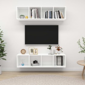 Living room wall units 2 pieces engineered wood white by vidaXL, TV Furniture - Ref: Foro24-3079781, Price: 110,99 €, Discoun...