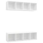 Muebles de salón de pared 2 uds madera ingeniería blanco de vidaXL, Muebles TV - Ref: Foro24-3079781, Precio: 112,55 €, Descu...