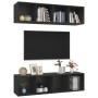 Living room furniture wall 2 pcs engineered wood black by vidaXL, TV Furniture - Ref: Foro24-3079782, Price: 119,99 €, Discou...