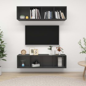 Wohnzimmer-Wandmöbel 2 Stk. graues Holzwerkstoff von vidaXL, TV-Möbel - Ref: Foro24-3079783, Preis: 110,99 €, Rabatt: %