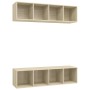 Muebles de salón de pared 2 uds madera ingeniería roble Sonoma de vidaXL, Muebles TV - Ref: Foro24-3079784, Precio: 115,14 €,...