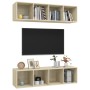 Muebles de salón de pared 2 uds madera ingeniería roble Sonoma de vidaXL, Muebles TV - Ref: Foro24-3079784, Precio: 115,14 €,...