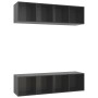 Muebles de salón de pared 2 uds madera ingeniería gris brillo de vidaXL, Muebles TV - Ref: Foro24-3079789, Precio: 118,70 €, ...