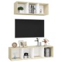 Wohnzimmermöbel 2 Stk. Holzwerkstoff weiß und Sonoma Eiche von vidaXL, TV-Möbel - Ref: Foro24-3079795, Preis: 104,99 €, Rabat...