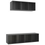 Muebles de salón 2 piezas madera de ingeniería gris brillo de vidaXL, Muebles TV - Ref: Foro24-3079798, Precio: 106,58 €, Des...