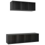 Muebles de salón 2 piezas madera de ingeniería negro brillo de vidaXL, Muebles TV - Ref: Foro24-3079797, Precio: 110,99 €, De...