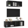 Muebles de salón 2 piezas madera de ingeniería negro brillo de vidaXL, Muebles TV - Ref: Foro24-3079797, Precio: 110,99 €, De...