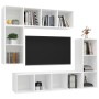 White plywood 4-piece TV furniture set by vidaXL, TV Furniture - Ref: Foro24-3079817, Price: 185,99 €, Discount: %