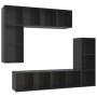 Muebles de salón 4 piezas madera de ingeniería negro brillo de vidaXL, Muebles TV - Ref: Foro24-3079824, Precio: 207,93 €, De...