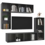 Muebles de salón 4 piezas madera de ingeniería gris brillo de vidaXL, Muebles TV - Ref: Foro24-3079825, Precio: 199,72 €, Des...