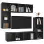 Muebles de salón 4 piezas madera de ingeniería negro brillo de vidaXL, Muebles TV - Ref: Foro24-3079824, Precio: 207,93 €, De...