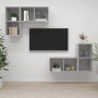 4-piece engineered wood living room wall furniture set in gray concrete. by vidaXL, TV Furniture - Ref: Foro24-3079839, Price...