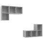 Muebles de salón de pared 4 pzs madera ingeniería gris hormigón de vidaXL, Muebles TV - Ref: Foro24-3079839, Precio: 142,95 €...