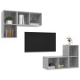 4-piece engineered wood living room wall furniture set in gray concrete. by vidaXL, TV Furniture - Ref: Foro24-3079839, Price...