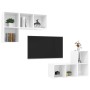 Wall-mounted living room furniture 4 pieces white and Sonoma oak by vidaXL, TV Furniture - Ref: Foro24-3079841, Price: 143,99...