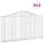 Gabion baskets 12 pcs iron arch shape 200x30x100/120 cm by vidaXL, Pots and planters - Ref: Foro24-3145440, Price: 922,64 €, ...